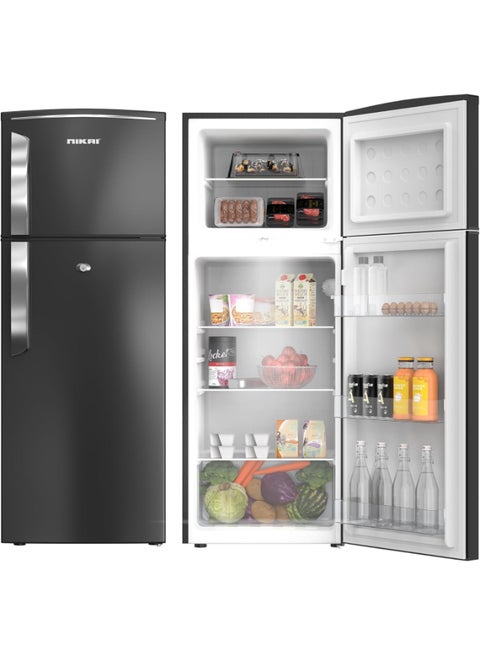 280L Gross / 225 Net, Double Door Top Mount Refrigerator, 2 Glass Shelves & Bottle Storage Racks, Power Saving R600A Gas, CFC Free, Silent Operation Best for Home, Office - NRF280DN5S1 Dark Grey 574 kW NRF280DN5S1 Dark Grey