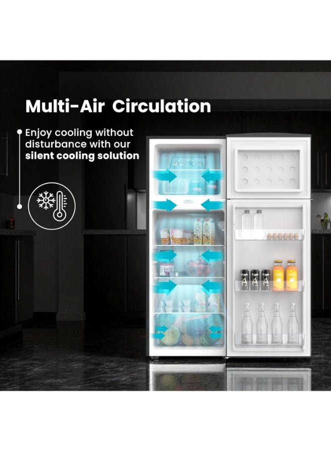 نيكاي إجمالي 280 لترًا / 205 شبكة، ثلاجة ببابين ببابين علويين، ورفين زجاجيين ورفوف لتخزين الزجاجات، وغاز R600A موفر للطاقة، وخالي من مركبات الكربون الكلورية فلورية، وتشغيل صامت مناسب للمنزل والمكتب مع مفتاح قفل للأطفال - Image 5