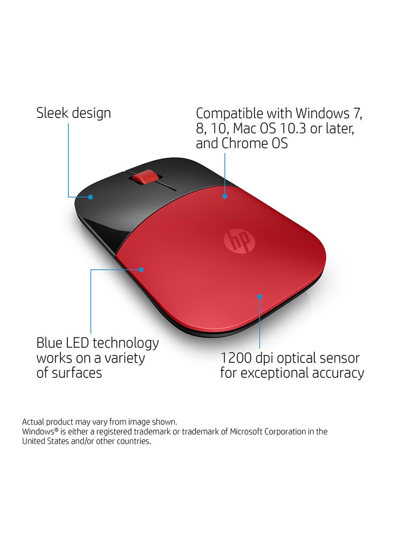 Z3700 Wireless Mouse Red