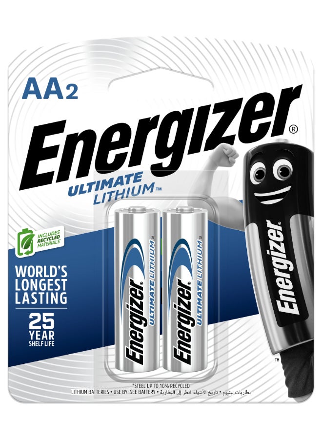 Energizer Ultimate Lithium batteries - AA  L91BP2  [Pack Of 2] Silver/Blue - pnsku/N11083479A/45/_/1730119522/6e61f5da-3279-41b3-94d8-91279bec802d