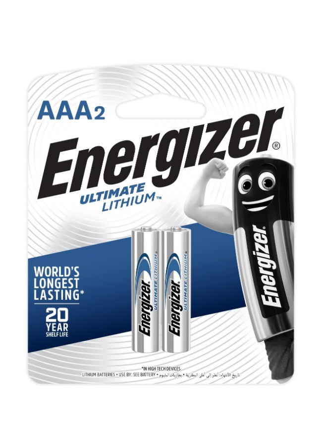 Energizer 2 AAA lithium Blister Card Multicolour