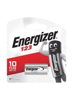 Energizer 123 Lithium Battery Pack of 1 Silver/Black