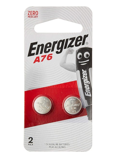 Energizer A76 Alkaline Batteries – Pack of 2 Silver
