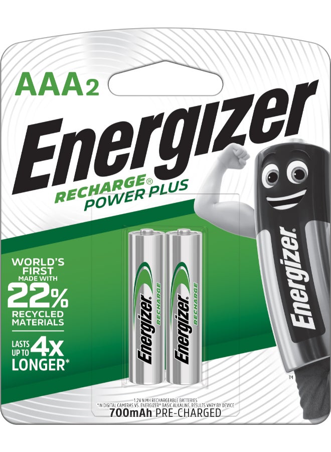 Energizer Power Plus AA Rechargeable Batteries – Pack of 2 Silver/Green - Image 1