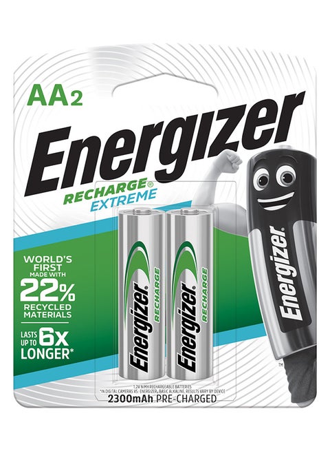2 AA Recharge Blister Card Silver