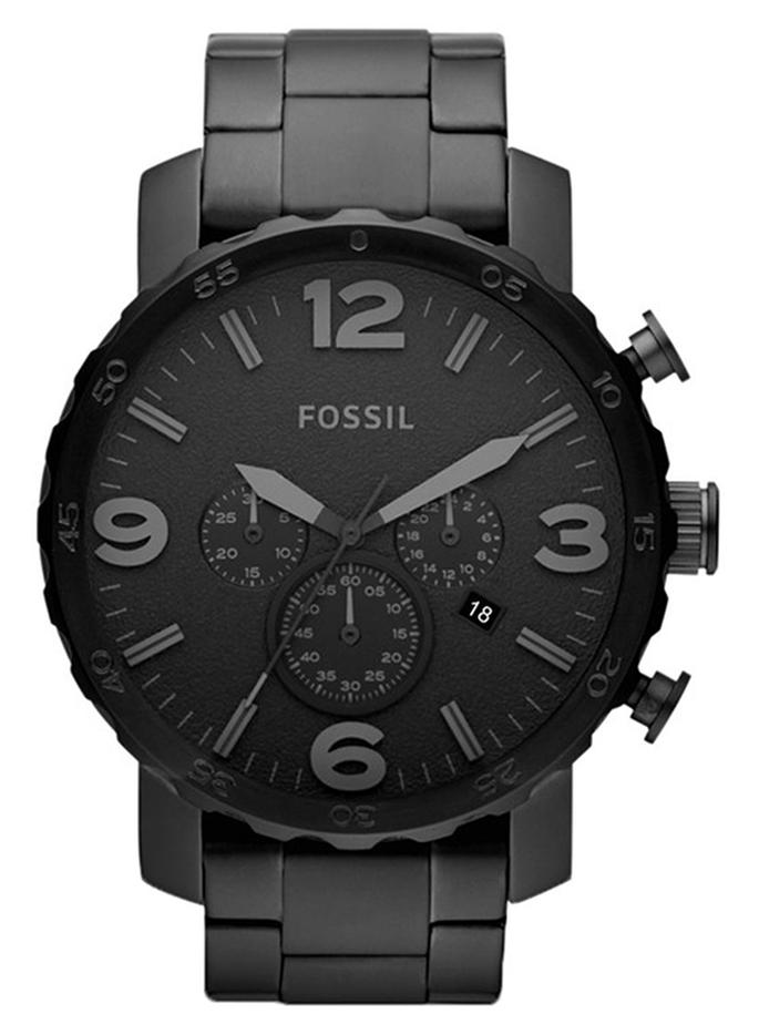 FOSSIL Men's Stainless Steel Chronograph Watch JR1401 - 50 mm - Black - Image 1