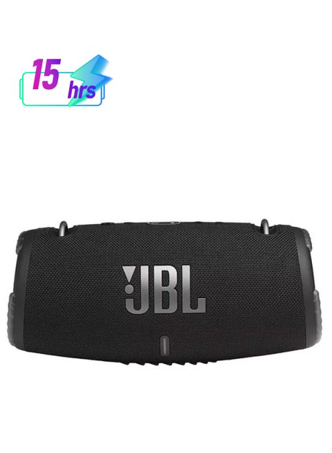 Xtreme 3 Portable Waterproof Speaker - Massive Pro Sound - Immersive Deep Bass - 15H Battery - Built In Charger Black