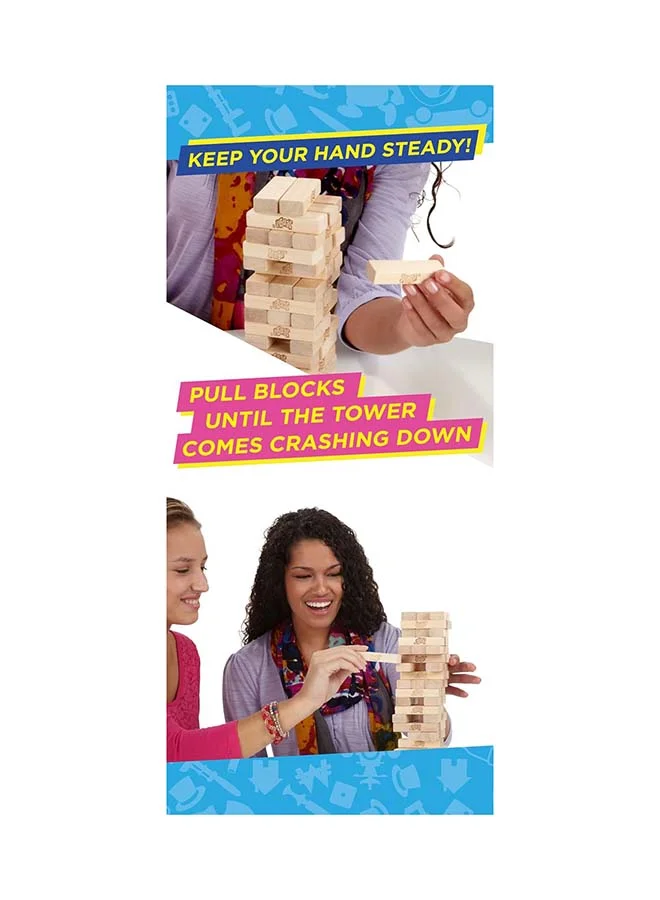 Hasbro - duplicate brand Classic Jenga Game - 54 Pcs Genuine Hardwood Blocks, Jenga Stacking Tower Party Game For Family And Kids Ages 6+, Fun Birthday Gift & Gift For All Occasions, 8.1x8.1x28cm 1 or More Players Players