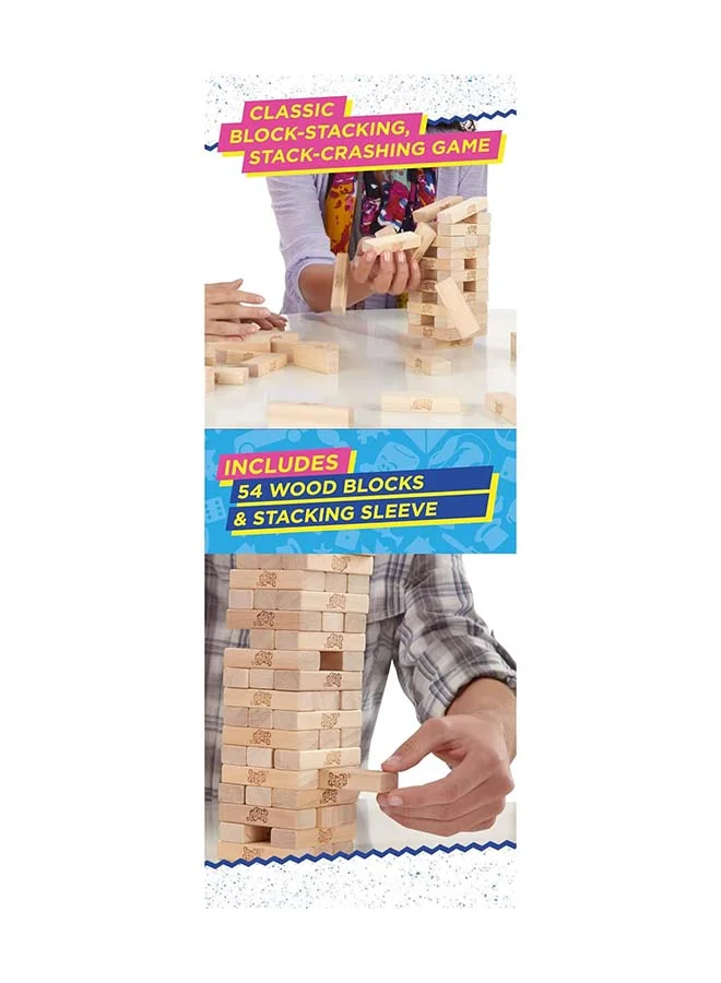 Hasbro - duplicate brand Classic Jenga Game - 54 Pcs Genuine Hardwood Blocks, Jenga Stacking Tower Party Game For Family And Kids Ages 6+, Fun Birthday Gift & Gift For All Occasions, 8.1x8.1x28cm 1 or More Players Players