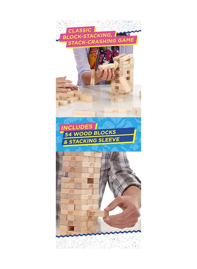 HASBRO - GAMING - Classic Jenga Game - 54 Pcs Genuine Hardwood Blocks, Jenga Stacking Tower Party Game For Family And Kids Ages 6+, Fun Birthday Gift & Gift For All Occasions, 8.1x8.1x28cm 1 or More Players Players - Image 1