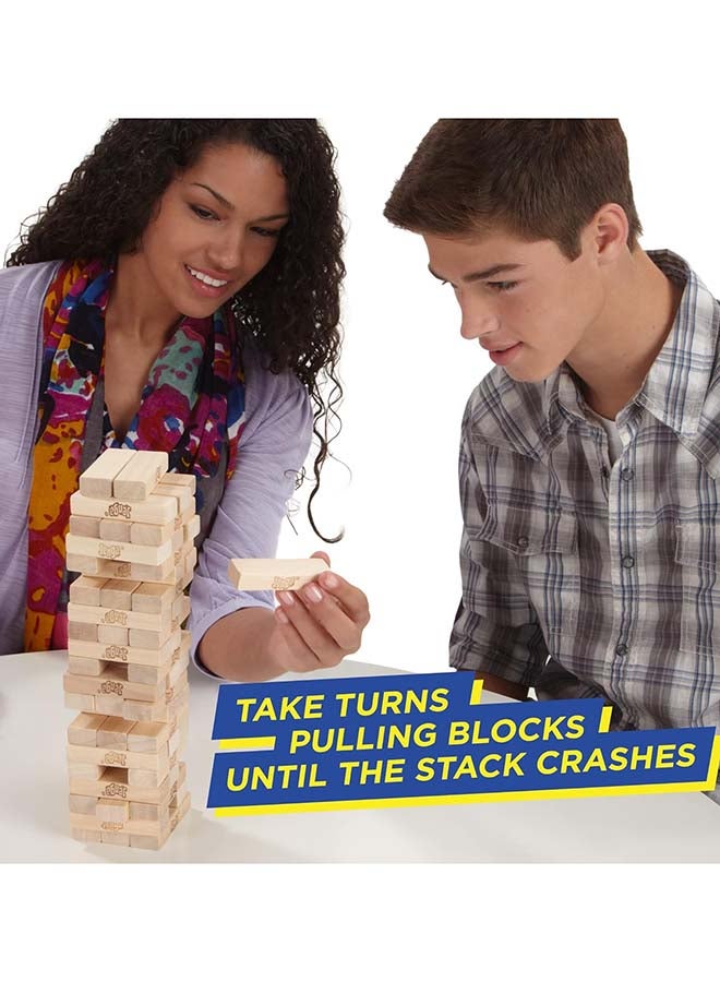 HASBRO - GAMING - Classic Jenga Game - 54 Pcs Genuine Hardwood Blocks, Jenga Stacking Tower Party Game For Family And Kids Ages 6+, Fun Birthday Gift & Gift For All Occasions, 8.1x8.1x28cm 1 or More Players Players - Image 1