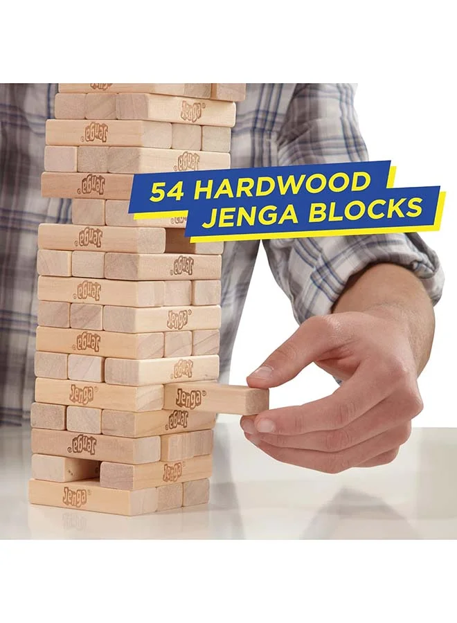 Hasbro - duplicate brand Classic Jenga Game - 54 Pcs Genuine Hardwood Blocks, Jenga Stacking Tower Party Game For Family And Kids Ages 6+, Fun Birthday Gift & Gift For All Occasions, 8.1x8.1x28cm 1 or More Players Players