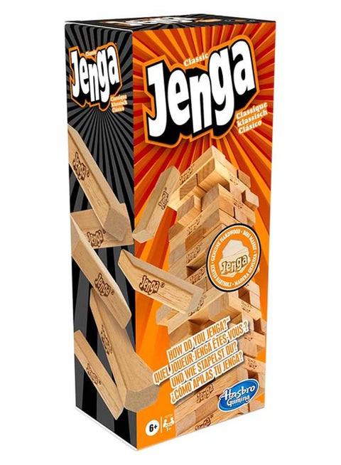 Classic Jenga Game - 54 Pcs Genuine Hardwood Blocks, Jenga Stacking Tower Party Game For Family And Kids Ages 6+, Fun Birthday Gift & Gift For All Occasions, 8.1x8.1x28cm 1 or More Players Players