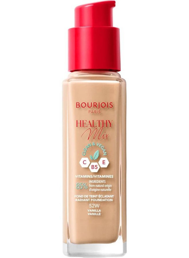 بورجوا باريس كريم أساس هيلثي ميكس مقاوم لعلامات الإجهاد 30 مل 52 فانيلا - Image 1