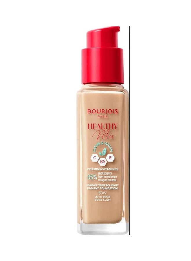 BOURJOIS PARIS - Healthy Mix Anti-Fatigue Foundation 30 ml 53 Light Beige - Image 1