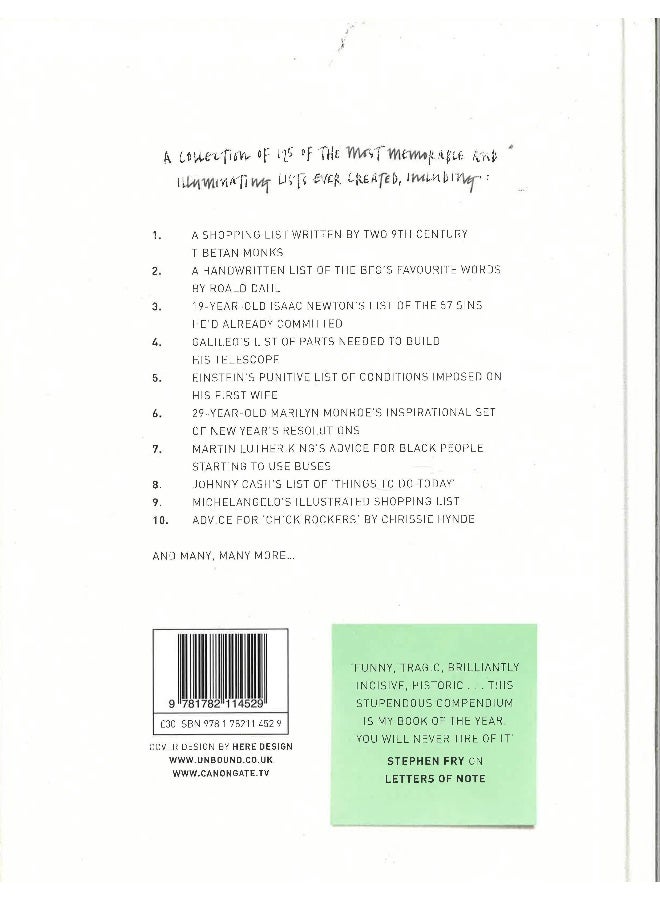 Lists of Note - Hardcover English by Shaun (complied by) USHER - 7/6/1905 - Image 2