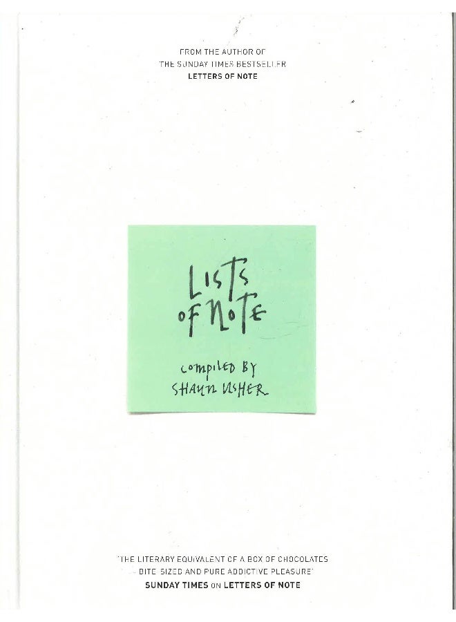 Lists of Note - Hardcover English by Shaun (complied by) USHER - 7/6/1905 - Image 1