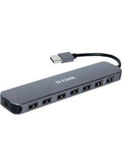 DUB-H7 7-Port High-Speed USB 2.0 Hub, Plug and Play, Fast Quick Charging Port, Compatible with Windows/Mac/Linux, Fast Charging USB HUB, DUB-H7 Black