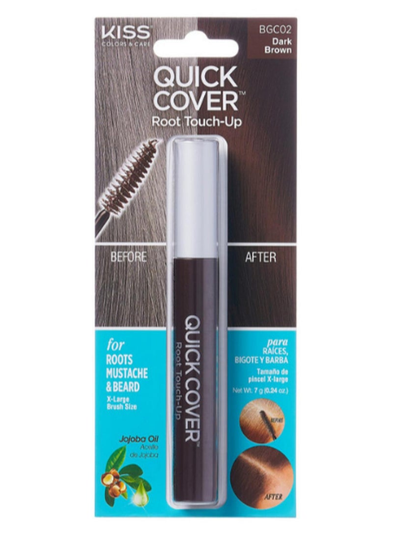 KISS Quick Cover Brush-In Hair Touch Up Mascara Dark Brown - Image 1