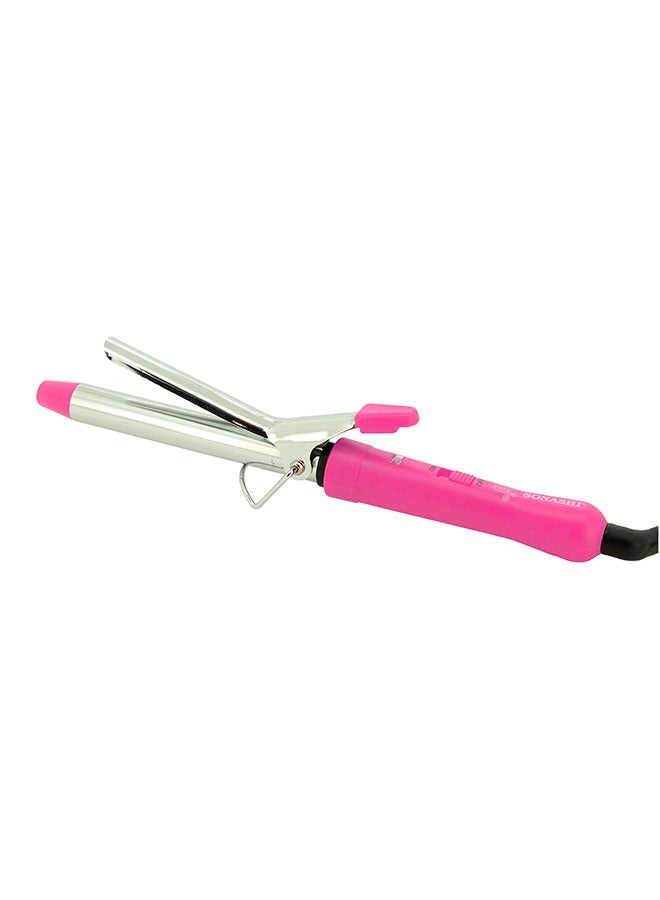 SONASHI - Hair Curler For All Hair Types Temperature Setting Of 200 Degree With ONOFF Switch And 360 degree swivel cord Hanging Loop SHC-3002 Pink/Silver - Image 1