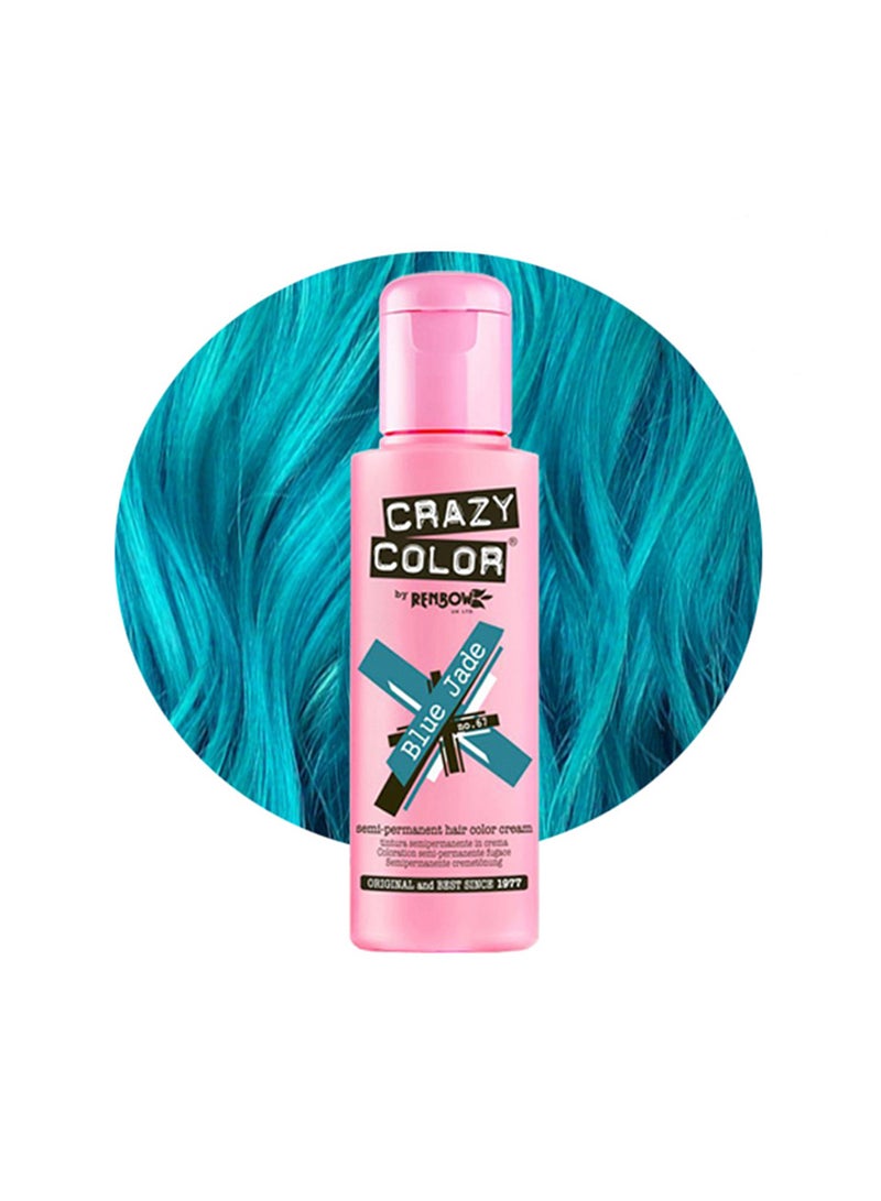 Crazy Color Semi-Permanent Hair Color Creme No. 67 Blue Jade 100ml  - Image 1