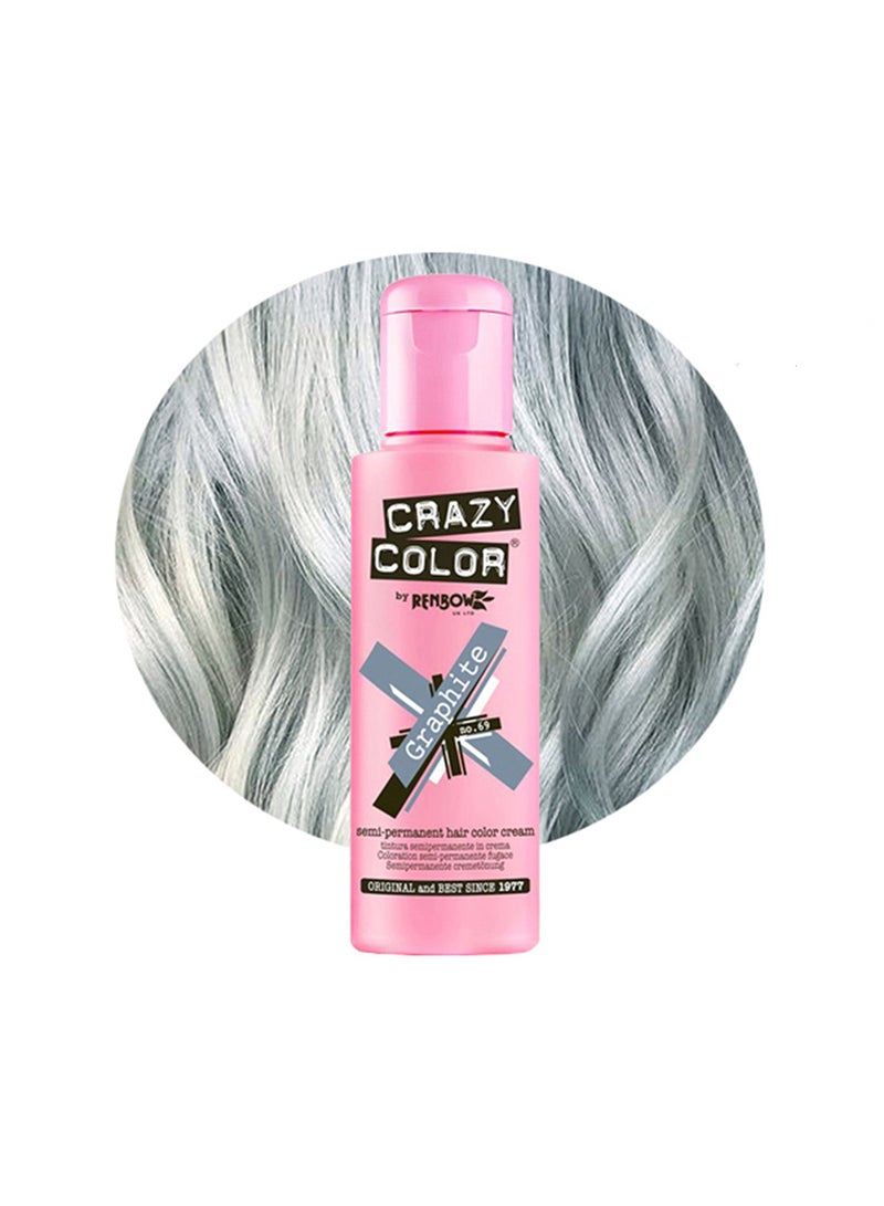 Crazy Color Semi-Permanent Hair Colour Cream Graphite 100ml  - Image 1