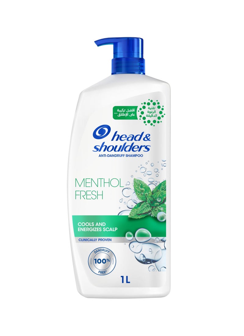 Head & Shoulders Menthol Fresh Anti Dandruff Shampoo Cools And Energizes Scalp 1Liters - Image 1
