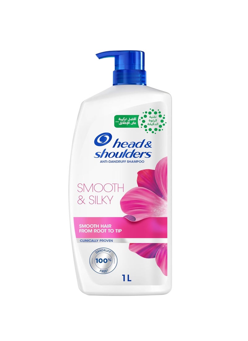 Head & Shoulders Smooth And Silky Anti Dandruff Shampoo From Root To Tip 1Liters - Image 1