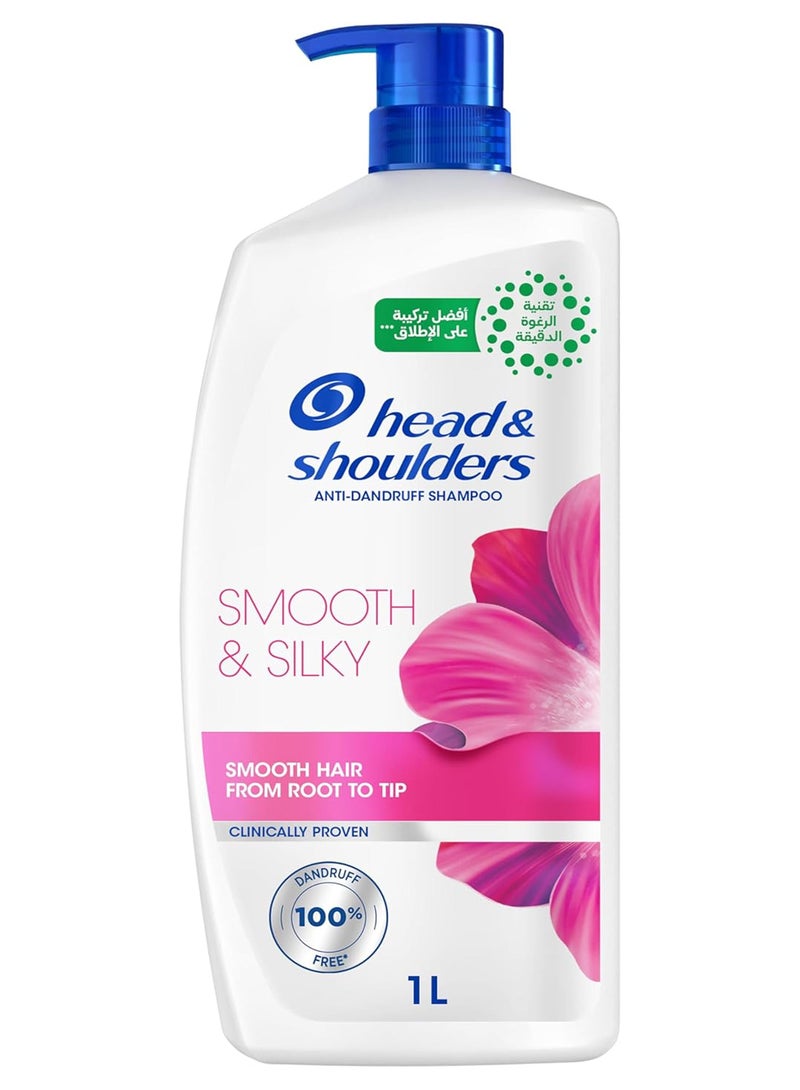 Head & Shoulders Smooth And Silky Anti Dandruff Shampoo From Root To Tip 1Liters - Image 1