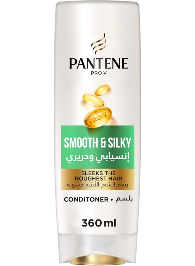 Pantene Pro-V Smooth And Silky Conditioner Sleeks Roughest Hair 360ml - Image 1