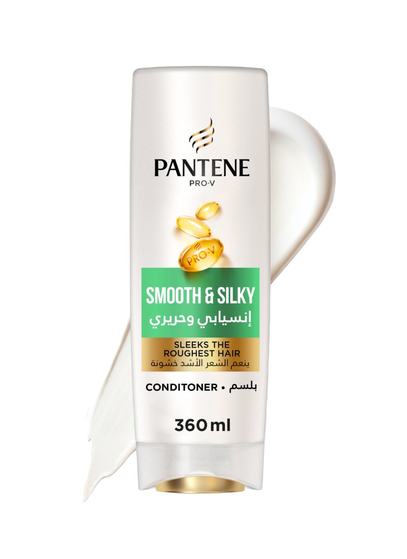 Pantene Pro V Smooth And Silky Conditioner Sleeks The Roughest Hair 360ml - Image 1