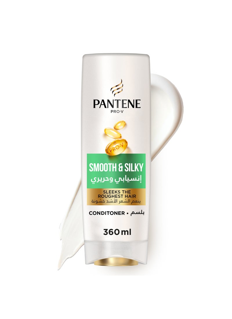 Pantene Pro V Smooth And Silky Conditioner Sleeks The Roughest Hair 360ml - Image 1