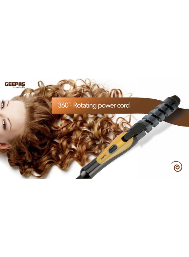 Geepas GH8656 Hair Curler - Auto Curling with Heat Setting 180C-200C, 25W, Safe Styling Hair with Ceramic Barrel, 360-Degree Swivel Cord, 2 Years Warranty Black - pnsku/N11265676A/45/_/1697018735/10972f8a-443d-46a2-9613-6d1a5ed8f9e3