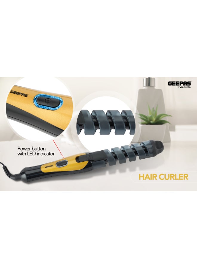 GEEPAS Geepas GH8656 Hair Curler - Auto Curling with Heat Setting 180C-200C, 25W, Safe Styling Hair with Ceramic Barrel, 360-Degree Swivel Cord, 2 Years Warranty Black  - Image 4