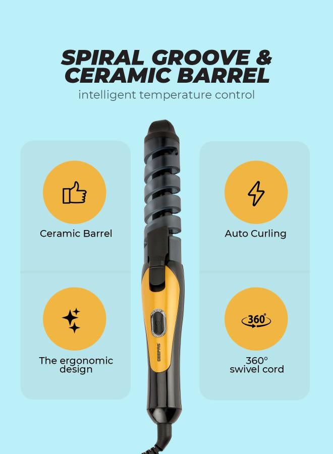 GEEPAS Geepas GH8656 Hair Curler - Auto Curling with Heat Setting 180C-200C, 25W, Safe Styling Hair with Ceramic Barrel, 360-Degree Swivel Cord, 2 Years Warranty Black  - Image 5