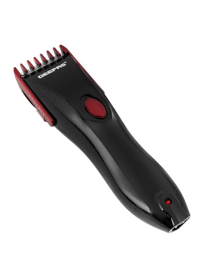 GEEPAS - Rechargeable Hair Trimmer With Stainless Steel Blade, Adjustable Cutting Lengths, Cordless Trimmer For Men, LED Charge Indication, Perfect Travel Grooming Kit Black - Image 1