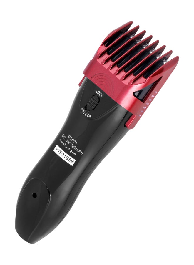 GEEPAS - Rechargeable Hair Trimmer With Stainless Steel Blade, Adjustable Cutting Lengths, Cordless Trimmer For Men, LED Charge Indication, Perfect Travel Grooming Kit Black - Image 1