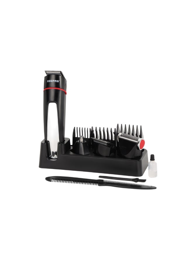 7 in 1 Grooming kit Precision Trimmer|  with 600mAh Li-ion battery| Hair Clippers, Grooming Kit with Stand| Charging Indicator, Interchangeable Heads for Shaving, Detailing, Grooming Beards, Stubble, Nose and Body| 1-Hour Working Time, USB Charging| 2 Years Warranty | GTR8128N Black - pnsku/N11265712A/45/_/1730703289/ac3b5de7-79e7-4b58-9358-f96073af7192