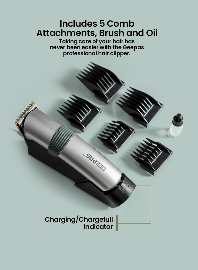 GEEPAS - Professional Hair Clipper & Beard trimmer Grey - Image 1