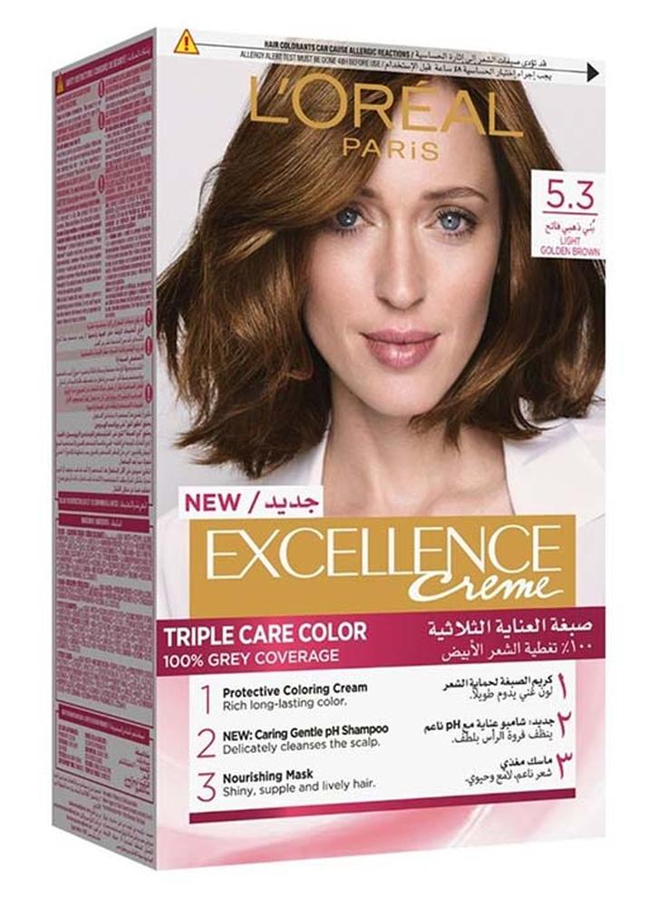 L'OREAL PARIS Excellence Creme 5.3 Golden Light Brown 192ml - Image 1