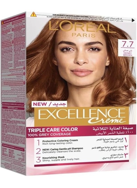 Excellence Triple Care Color 7.7 Honey Brown