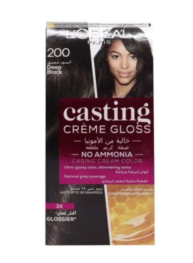 L'OREAL PARIS Casting Crème Gloss Hair Color - 200 Deep Black  - Image 1