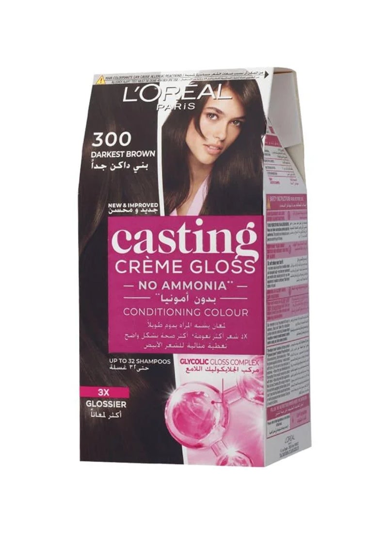 L'OREAL PARIS Loreal Paris Casting Creme Gloss Hair Colour, 300 Dark Brown 180ml - Image 1