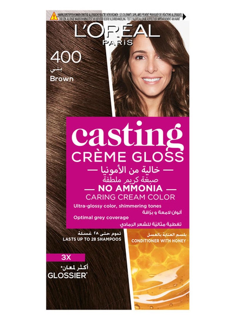 L'OREAL PARIS Casting Cream Gloss Hair Color 400 brown 180ml - Image 1