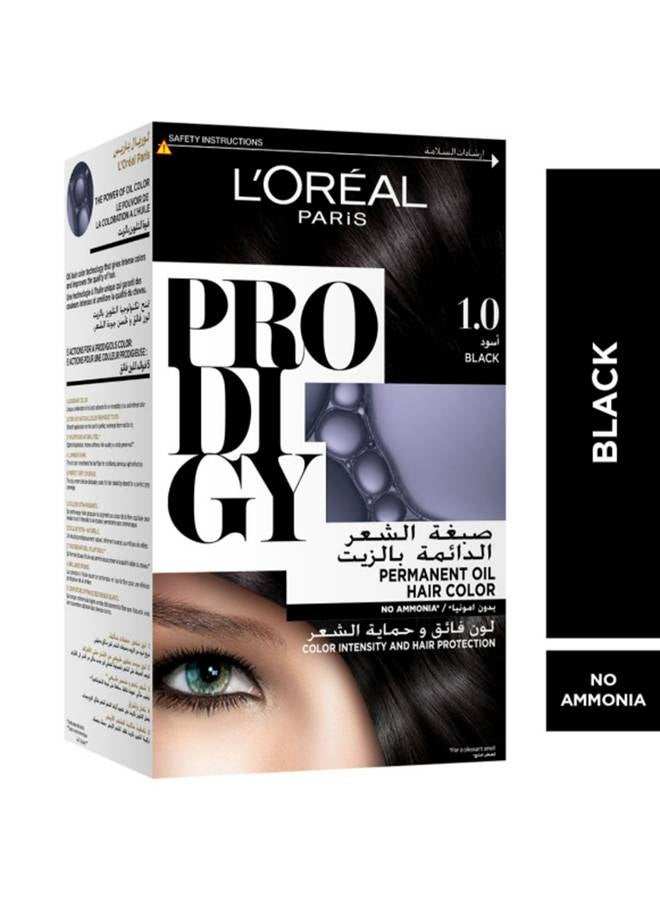 L'OREAL PARIS Prodigy Hair Color/Dye Micro-Oil Technology For Smooth Natural Hair Grey Hair Coverage 1.0 Black  - Image 1