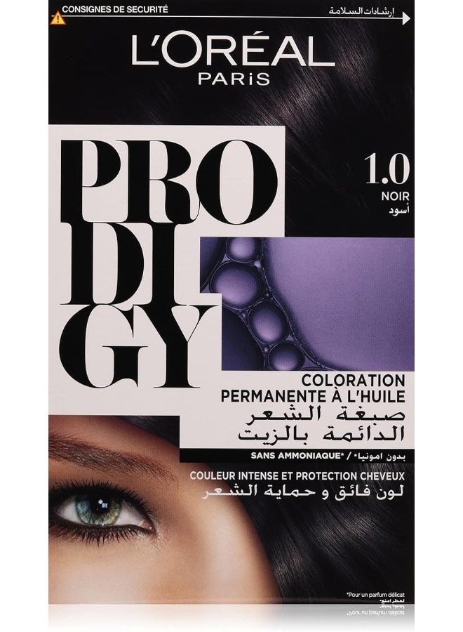 L'OREAL PARIS Prodigy Hair Color/Dye Micro-Oil Technology For Smooth Natural Hair Grey Hair Coverage 1.0 Black  - Image 2