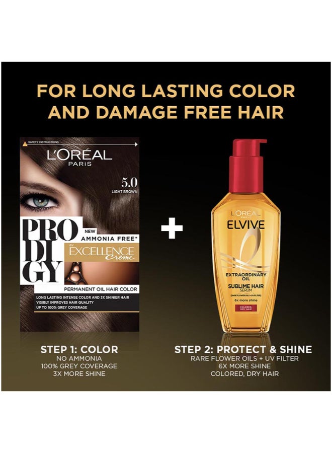 L'OREAL PARIS Prodigy Permanent No Ammonia Hair Color Light Brown 5.0 - Image 4