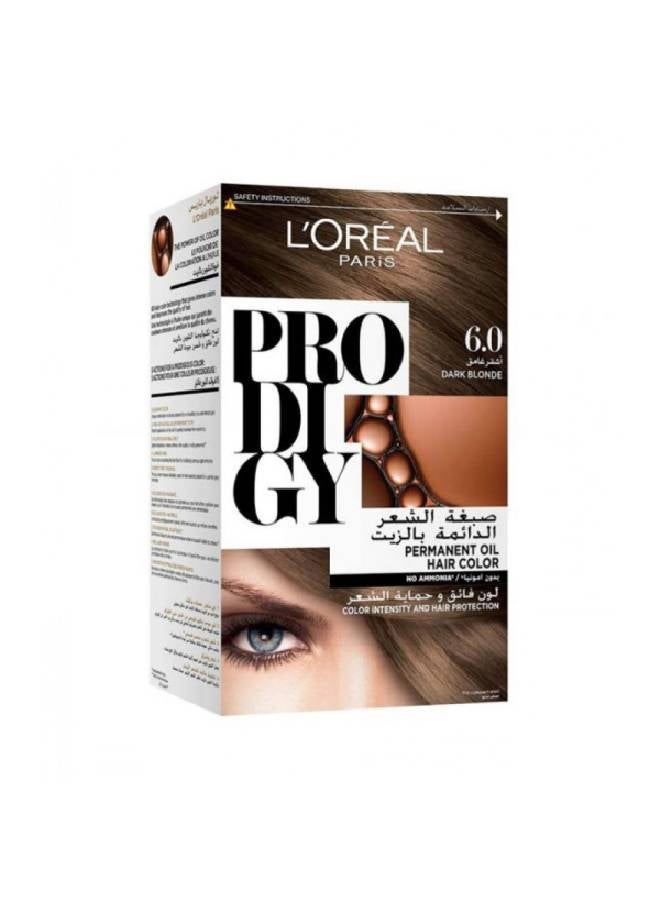 L'OREAL PARIS Prodigy Excellence Creme Permanent Oil Hair Color 6.0 Dark Blonde  - Image 1