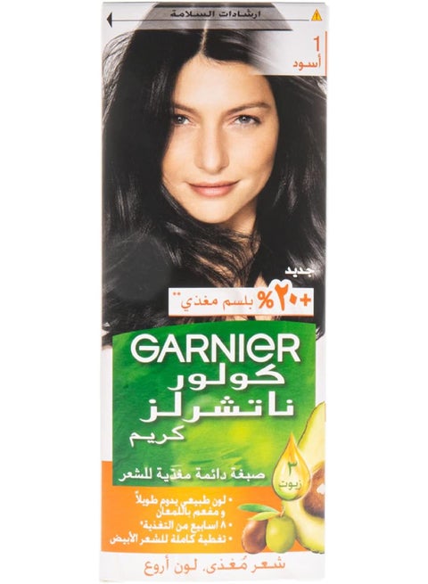 Color Naturals Nourishing Permanent Hair Color, Natural Long-Lasting Shiny Color, 1.0 - Black Black Noir 112ml