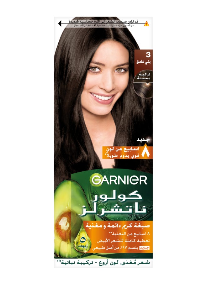 Garnier Color Naturals Permanent Hair Color 3.0 Dark Brown 112ml  - Image 1